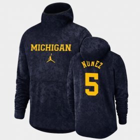 #5 Adrien Nunez Basketball Spotlight Michigan Wolverines Pullover Team Logo Men's Navy Hoodie 689228-154