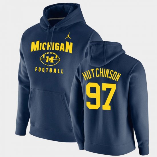 #97 Aidan Hutchinson Oopty Oop Michigan Football Pullover Men Navy Hoodie 486108-184