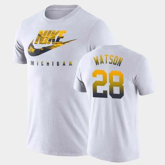 #28 Brandon Watson Spring Break Futura Wolverines Men\'s White T-Shirt 121418-408