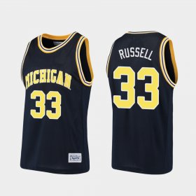 #33 Cazzie Russell Alumni Michigan Wolverines Basketball Mens Navy Jersey 344284-464