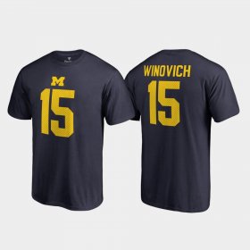 #15 Chase Winovich College Legends Wolverines Name & Number Men Navy T-Shirt 373576-306 #15 Chase Winovich College Legends Wolverines Name & Number Men Navy T-Shirt 373576-306
