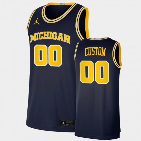 #00 Custom College Basketball Michigan 2021 Basketball Dri-FIT Swingman Men\'s Navy Jersey 851497-606