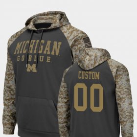 #00 Custom United We Stand Wolverines Football Men Charcoal Hoodie 442096-608