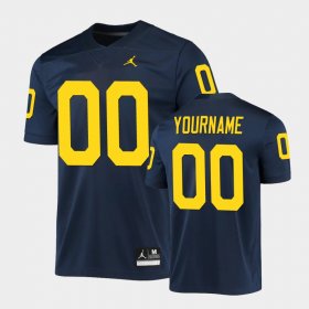 #00 Custom Game Michigan Wolverines Mens Navy Jersey 943998-198