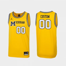 #00 Custom Replica Michigan 1989 Throwback College Basketball Mens Maize Jersey 521520-171