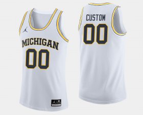#00 Custom College Basketball University of Michigan Jordan Brand Mens White Jersey 199878-909 #00 Custom College Basketball University of Michigan Jordan Brand Mens White Jersey 199878-909