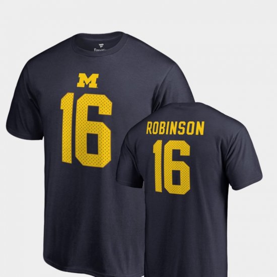 #16 Denard Robinson College Legends Michigan Name & Number Men Navy T-Shirt 731218-757