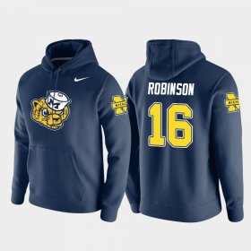 #16 Denard Robinson Vault Logo Club Michigan Pullover Men's Navy Hoodie 370323-995