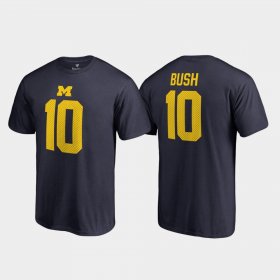#10 Devin Bush College Legends Wolverines Name & Number Men Navy T-Shirt 454456-248 #10 Devin Bush College Legends Wolverines Name & Number Men Navy T-Shirt 454456-248