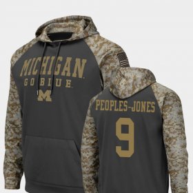 #9 Donovan Peoples-Jones United We Stand University of Michigan Football Men Charcoal Hoodie 575678-874