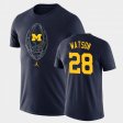 #28 Brandon Watson Football Icon Michigan Wolverines Legend Men Navy T-Shirt 404284-626