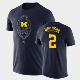 #2 Charles Woodson Football Icon Michigan Legend Men Navy T-Shirt 459226-254