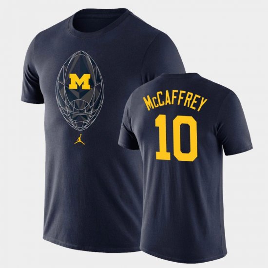 #10 Dylan McCaffrey Football Icon Michigan Legend Mens Navy T-Shirt 207486-514