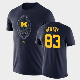 #83 Zach Gentry Football Icon University of Michigan Legend Men's Navy T-Shirt 864459-888