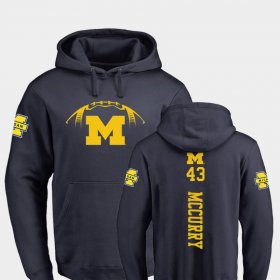 #43 Jake McCurry College Football Wolverines Backer Mens Navy Hoodie 866510-473