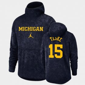 #15 Jon Teske Basketball Spotlight Michigan Pullover Team Logo Men's Navy Hoodie 621863-634 #15 Jon Teske Basketball Spotlight Michigan Pullover Team Logo Men's Navy Hoodie 621863-634