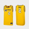 #2 Jordan Poole Replica Michigan 1989 Throwback College Basketball Men's Maize Jersey 486377-872