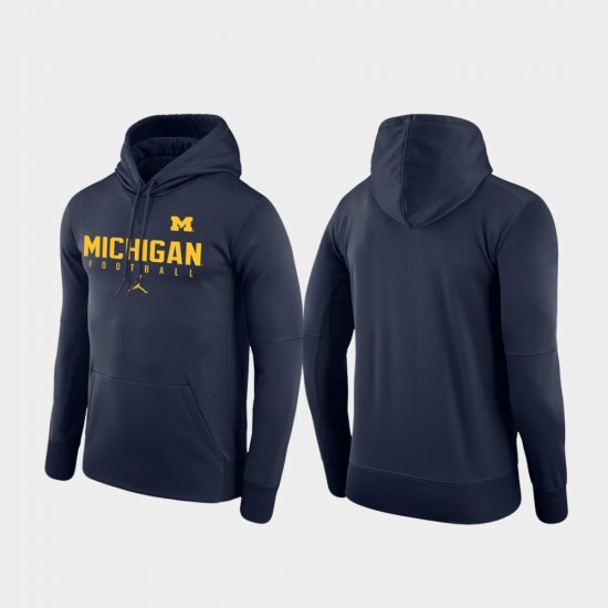 Football Practice Michigan Performance Mens Navy Hoodie 562413-740