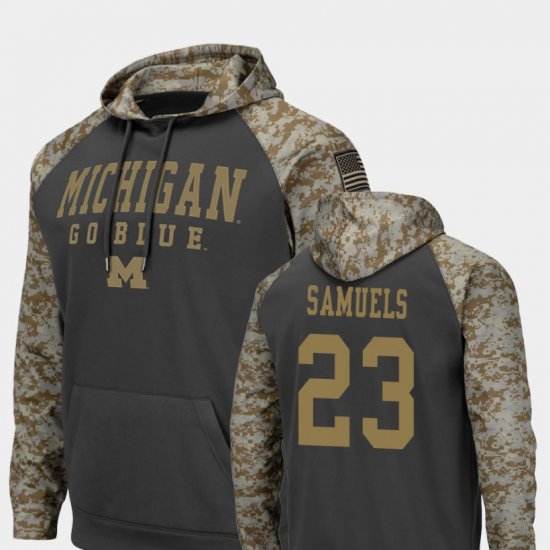 #23 O\'Maury Samuels United We Stand University of Michigan Football Mens Charcoal Hoodie 155672-612