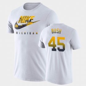 #45 Peter Bush Spring Break Futura Michigan Mens White T-Shirt 677609-643