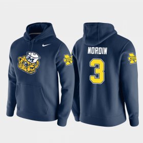 #3 Quinn Nordin Vault Logo Club Michigan Pullover Men's Navy Hoodie 628968-157