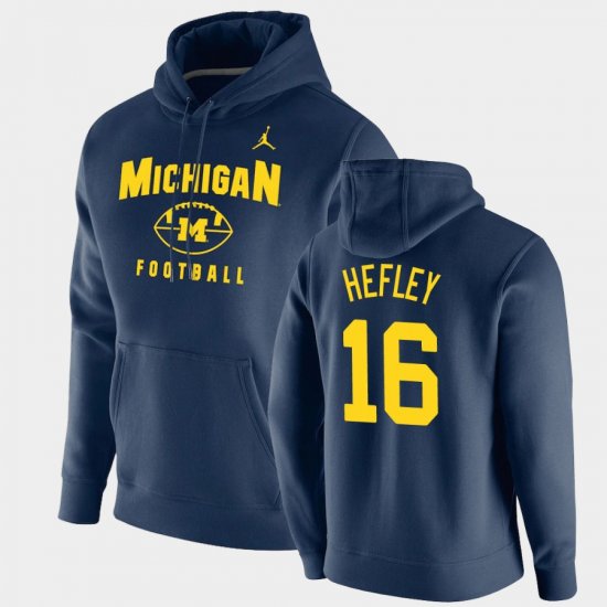 #16 Ren Hefley Oopty Oop Wolverines Football Pullover Men Navy Hoodie 615541-371