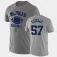 #57 Joey George Retro Football Michigan Lockup Legend Performance Men Heathered Gray T-Shirt 272608-277