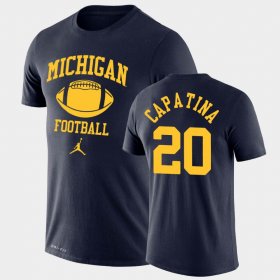 #20 Nicholas Capatina Retro Football University of Michigan Lockup Legend Performance Mens Navy T-Shirt 856940-939