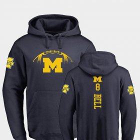 #8 Ronnie Bell College Football Michigan Backer Men Navy Hoodie 466034-440