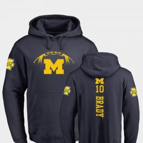 #10 Tom Brady College Football University of Michigan Backer Mens Navy Hoodie 358590-719 #10 Tom Brady College Football University of Michigan Backer Mens Navy Hoodie 358590-719