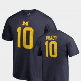 #10 Tom Brady College Legends Michigan Name & Number Men's Navy T-Shirt 303355-228 #10 Tom Brady College Legends Michigan Name & Number Men's Navy T-Shirt 303355-228