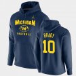 #10 Tom Brady Oopty Oop University of Michigan Football Pullover Men Navy Hoodie 829179-868