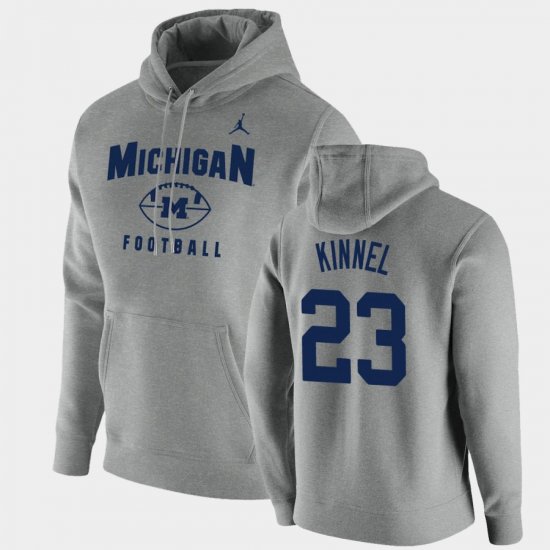 #23 Tyree Kinnel Oopty Oop Michigan Football Pullover Mens Gray Hoodie 751838-714