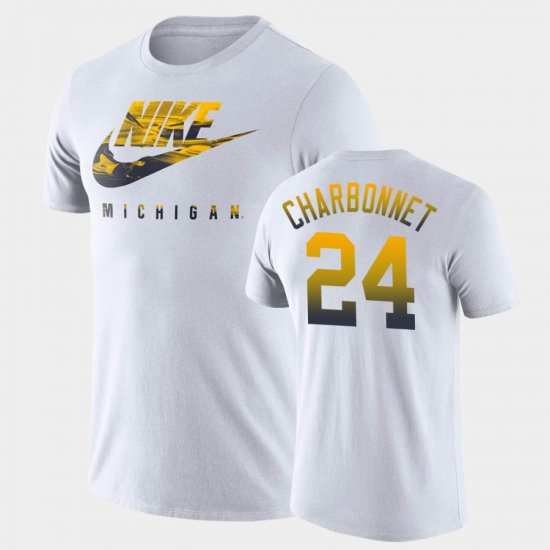 #24 Zach Charbonnet Spring Break Futura Michigan Wolverines Men\'s White T-Shirt 248870-711