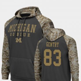 #83 Zach Gentry United We Stand Wolverines Football Men Charcoal Hoodie 433874-563