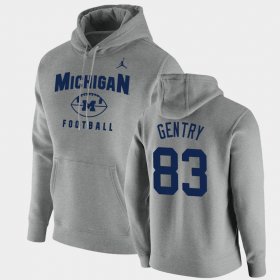 #83 Zach Gentry Oopty Oop Michigan Football Pullover Men Gray Hoodie 690744-160