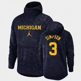#3 Zavier Simpson Basketball Spotlight Michigan Pullover Team Logo Men's Navy Hoodie 485727-539
