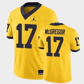 #17 Braiden McGregor Game Michigan Men's Maize Jersey 837625-831