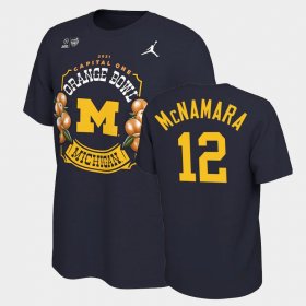 #12 Cade McNamara 2021 Orange Bowl Michigan Locker Room Mens Navy T-Shirt 656601-964 #12 Cade McNamara 2021 Orange Bowl Michigan Locker Room Mens Navy T-Shirt 656601-964
