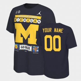 #00 Custom College Football Michigan Wolverines 2022 Fiesta Bowl Men's Navy T-Shirt 303748-934 #00 Custom College Football Michigan Wolverines 2022 Fiesta Bowl Men's Navy T-Shirt 303748-934