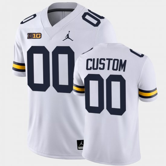 #00 Custom College Football Michigan Game Men White Jersey 323341-777