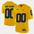 #00 Custom College Limited Football Michigan Mens Yellow Jersey 733808-861
