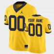 #00 Custom Game University of Michigan Mens Maize Jersey 597699-529
