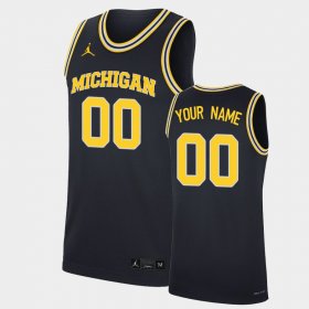 #00 Custom Replica Michigan Wolverines Men Navy Jersey 774832-895