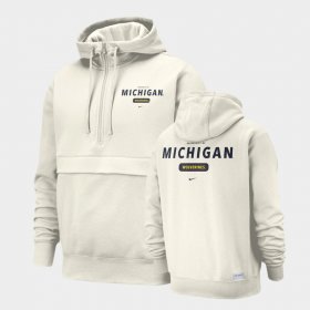 Club Wolverines Half-Zip Mens Natural Hoodie 166076-643