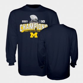 College Football University of Michigan 2021 Big Ten Football Conference Champions Locker Room Long Sleeve Men Navy T-Shirt 497724-363 College Football University of Michigan 2021 Big Ten Football Conference Champions Locker Room Long Sleeve Men Navy T-Shirt 497724-363