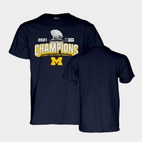 College Football Michigan 2021 Big Ten Football Conference Champions Locker Room Mens Navy T-Shirt 529443-335 College Football Michigan 2021 Big Ten Football Conference Champions Locker Room Mens Navy T-Shirt 529443-335