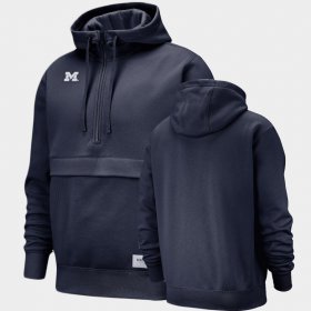 Michigan Club Half-Zip Men Navy Hoodie 399787-711