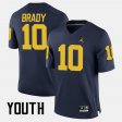 #10 Tom Brady Alumni Football Game Michigan Youth Navy Jersey 958503-681