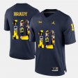 #10 Tom Brady Player Pictorial University of Michigan Men Navy Blue Jersey 759388-170